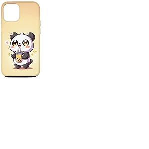 Coque pour iPhone 12/12 Pro Cute Kawaii Panda Bubble Tea Kawaii Anime Kawaii Cute Panda
