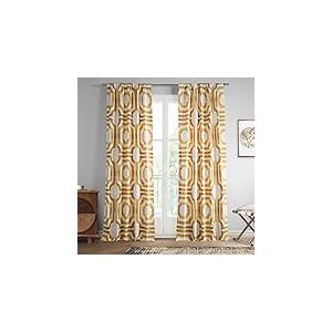 HPD Half Price Drapes Mecca Printed Cotton Curtain, Or, 50 X 120
