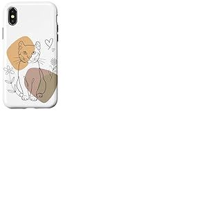 Line Art American Curl Minimalist Coque pour iPhone X/XS