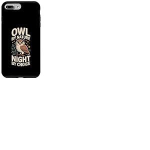 Hibou by Nature Night by Choice Hibou Nocturnal Nature Coque pour iPhone 7 Plus/8 Plus