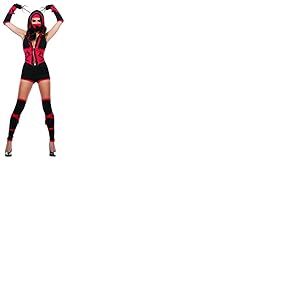 Starline Costume de ninja dragon rouge pour femme, rouge/noir, Large