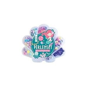 TOPP Lot de perles sirène : plus de 500 perles colorées, perles coquillages et étoiles de mer, pendentif baleine et sirène