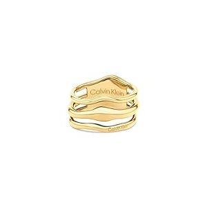 Calvin Klein Bague pour Femme Collection CK WAVY en Or Jaune - 35000723C