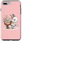 Lapin mignon avec fleurs Printemps Woodland Lapin Art Coque pour iPhone 7 Plus/8 Plus