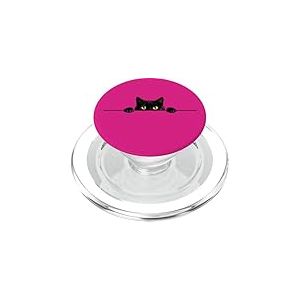 Chaton Noir avec Yeux Jaunes regardant Un Joli Design PopSockets PopGrip pour MagSafe