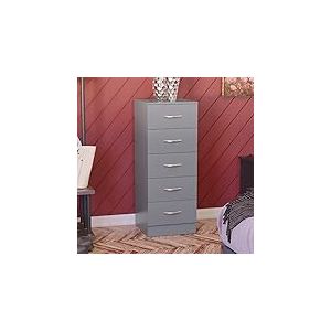 Vida Designs Poitrine étroite Commode, Bois d'ingénierie, Gris, 36D x 34,5W x 90H centimetres