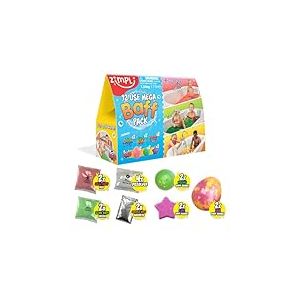 Zimpli Kids - Coffret de 12 Bombes de Bain, 6 Bombes de Bain, 2 Gelli, 2 Slime et 2 Crackle, Coffret Cadeau de Jouets de Bain sensoriels pour Enfants