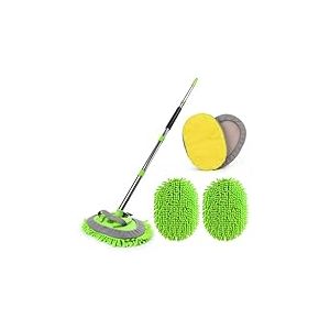 Brosse de Lavage de Voiture de 157,5 cm avec Long Manche, Gants de Lavage de Voiture en Microfibre Anti-Rayures, kit de Nettoyage de Voiture, Pare-Brise, tampons nettoyants pour Voiture, Camping-Car,