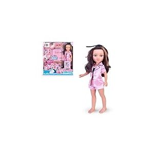 Nancy Beauty Fridge Poup&eacute;e avec Accessoires de Maquillage et r&eacute;frig&eacute;rateur avec bac &agrave; Glace d&eacute;di&eacute; &agrave; Ses Produits cosm&eacute;tiques, pour Les Filles et Les +3 Ans, C&eacute;l&egrave;bre (NAC74000)