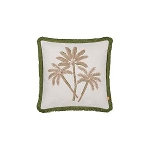 fourrer. Coussin Garnissage en Polyester Brodé Palmier - Vert - 45x45cm