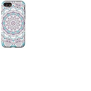 Boho Mandala Fleur Chic Bleu Violet G&eacute;om&eacute;trique Zen Art Coque pour iPhone SE (2020) / 7/8