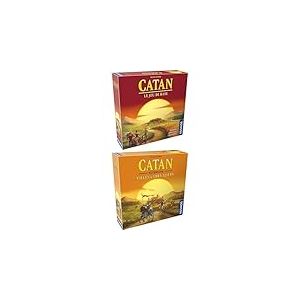 Lot Catan : 1 Jeu de Base + 1 Extension Villes et Chevaliers - Jeu de Stratégie et de Négociation Immersif - Jeu de Société pour Adultes - 3 à 4 Joueurs - 75 Min - en Français