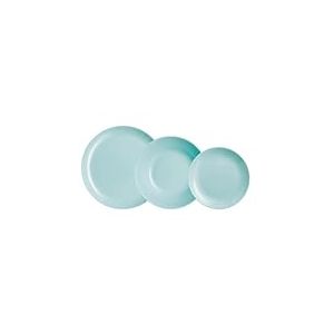 Luminarc Diwali Service de table 18 pièces Turquoise Opale 6 personnes