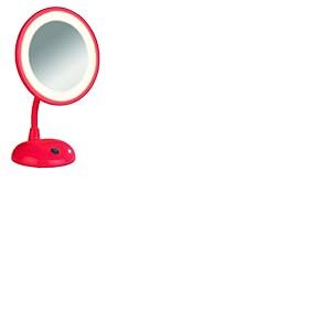 Wenko 3656443100 Miroir sur Pied Cosm&eacute;tique Style Grossissement x3 Rouge