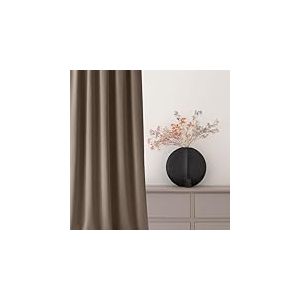 ROOM99 Rideau avec Passe Tringle Aura 140 x 250 cm Largeur x Hauteur, Décoration de Fenêtre, Curtains et Draperies intérieurs pour Salon, Chambre Moderne Lisse Nugat, 1 pièce