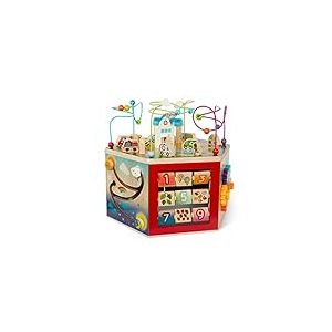 Battat - Cube d'activités en Bois - Centre d'activités sur Le thème de la Ville - Jouets éducatifs - Jouets en Bois pour Les Tout-Petits et Les Enfants - 1 an +