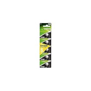 Lot de 5 Piles CR1220 au Lithium 3 V | Lithium Pur, Haute Performance et durée | sans Mercure | Chaque Pile CR1220/DL1220 emballée Individuellement.