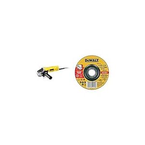 DEWALT - Meuleuse Compacte 800W - Meuleuse Électrique Filaire avec Flasque - Lame Ø125mm - Vitesse à Vide 11800tr/min & Disque à tronçonner le métal 125x22.2mm, épaisseur 2.8mm, moyeu déporté