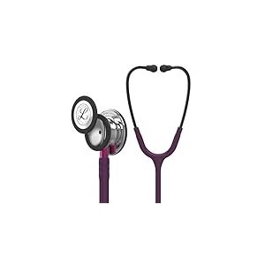 3M Littmann Stéthoscope de Surveillance Classic III, Tubulure Prune, Édition Miroir, Base Rose et Lyre Smoke, 69 cm, 5960
