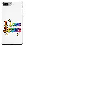 Cadeau d'inspiration &laquo; I Love Jesus Joyful Christian Faith &raquo; Coque pour iPhone 7 Plus/8 Plus