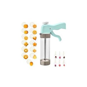 Avilia Presse et seringue à Biscuits en Plastique – Parapluies avec 13 Cercles et 6 Embouts décoratifs – Outil pour décorer des gâteaux, des Biscuits et du Dessert, Facile à Utiliser et Lavable