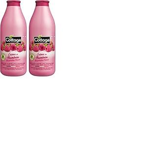 Cottage Gel Douche & Bain Lait Hydratant Cr&egrave;me de Framboise - 97% d'Ingr&eacute;dients d'Origine Naturelle - 750ml -Fabriqu&eacute; en France (Lot de 2)
