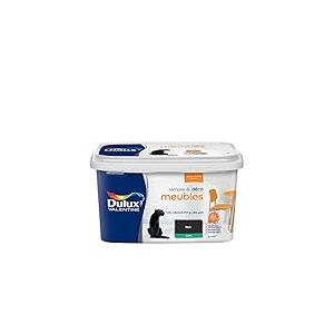 Dulux Valentine Simple & D&eacute;co Peinture int&eacute;rieure de R&eacute;novation - Pour vos meubles en bois, m&eacute;lamin&eacute;, PVC, m&eacute;tal peint - Couleur : Noir Satin - 2L - 5330468