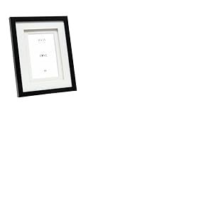 Deknudt Frames Cadre photo noir en bois MDF avec double passe-partout - S65KK2 P1 10x15cm - Pour image de 10 x 15 cm - à accrocher ou à poser
