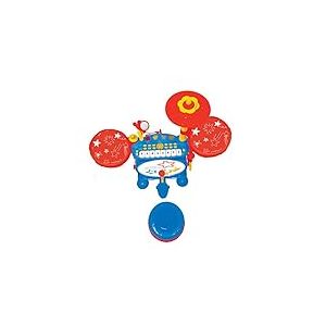 Lexibook Batterie &Eacute;lectronique pour Enfant, Jeu Musical, Jouet Mixte, Vrai Son de Batterie, Clavier 8 Notes, Prise pour MP3, si&egrave;ge Inclus, Bleu/Rouge, K610LXB