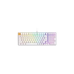 Glorious Gaming GMMK 2 Full Size (96%) - Clavier de jeu mécanique, cadre aluminium, personnalisable, capuchons de touches doubleshot, switches Glorious Fox, RGB, Disposition QWERTY américaine - Blanc