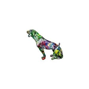 Casablanca Deko Figurine d'animal Pop Art - Statue de panthère ou guépard en résine - Multicolore, Hauteur 28 centimètres. pour Une décoration Originale, ou Collection