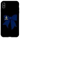 Ruban à nœud Coquette avec Drapeau de l'État du Kansas pour Fille Coque pour iPhone XS Max
