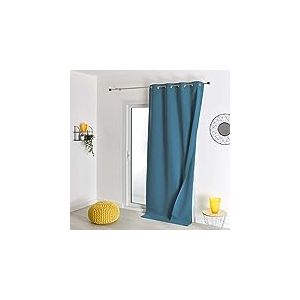 Rideau Occultant Thermique Phonique - Rideau double face - Rideau Bleu Petrole - Rideau 135 x 260 cm - Rideau oeillet argent - Rideau opaque pour fenêtre - Rideau thermique isolant anti froid