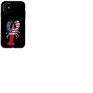 &Eacute;crevisse Homard Drapeau am&eacute;ricain &eacute;crevisses patriotiques Hommes Femmes Enfants Coque pour iPhone 11