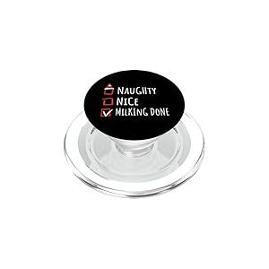 Nice Naughty Milking Done Christmas List Shirt Ferme PopSockets PopGrip pour MagSafe