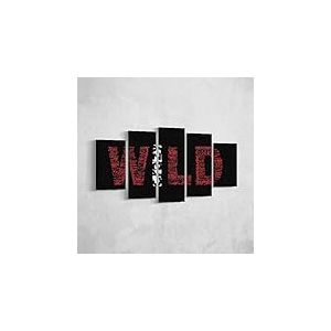 Homemania Tableau Citation - 5 Pieces - Citations - pour Salon, Chambre - Multicouleur en Polyester, Bois, 100 X 3 X 60cm - HM205PKNV-230