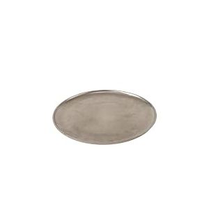 BOLTZE 2070747 Plateau Phönix (argenté, en aluminium, hauteur 2 cm, Ø 42 cm, rond, fait à la main, plateau de service, décoration)