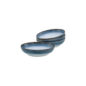 CreaTable, 21688, S&eacute;rie Cascade Bowls Bleu, service de vaisselle 4 pi&egrave;ces, ensemble de poke bowls en gr&egrave;s.