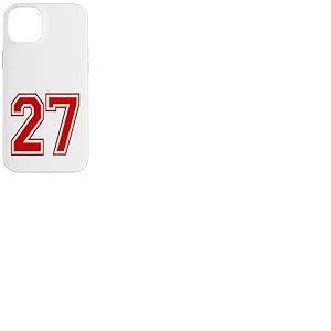 Num&eacute;ro 27 Red Sports Team Style Coque pour iPhone 14 Plus