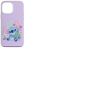 Coque pour iPhone 13 Pro Max Disney Lilo & Stitch Cute Easter Bunny Stitch and Scrump