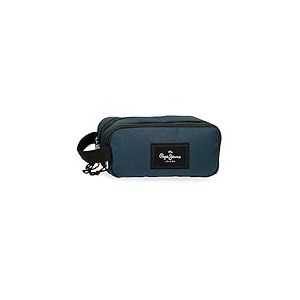 Pepe Jeans Aris Trousse triple Bleu 22 x 10 x 9 cm Polyester, bleu, Trousse triple
