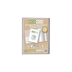 eco-eco Eco131 Porte-vues transparent avec 60 pochettes en plastique Format A5 50% recyclé