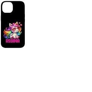 Regina Nom personnalis&eacute; Licorne Color&eacute;e Femmes Filles Coque pour iPhone 14
