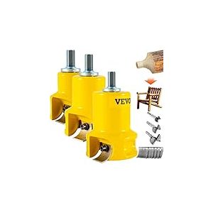 VEVOR Embouts &agrave; Tenonner 25,4 mm 38 mm et 50,8 mm Tenons &agrave; &Eacute;paules Coniques en Aluminium et Acier Solide Lames Courb&eacute;es Kit de D&eacute;marrage pour Construction des Meubles en Bois Bricolage &agrave; la Maison