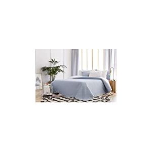 Todocama Underzy Couvre-lit boutis Fin avec Motif Losanges pour Printemps, été, Automne et Hiver 100% Microfibre Extra Douce Bleu Clair 105-200 x 260 cm