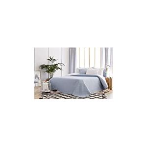 Todocama Couvre-lit Fin avec Motif Losange pour Printemps, été, Automne et Hiver, 100% Microfibre Extra Douce, 105-200 x 260 cm, Bleu Clair