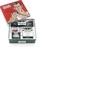 Proraso Coffret Cadeau Vintage &laquo; Gino &raquo;, Kit de Rasage (3p) avec Cr&egrave;me Avant-Rasage, Cr&egrave;me &agrave; Raser & Baume Apr&egrave;s-Rasage, Huile d'Eucalyptus & Menthol