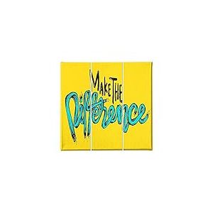 Homemania Tableau Citation - 3 Pieces - Citations - pour Salon, Chambre - Multicouleur en Polyester, Bois, 69 X 3 X 50cm - HM203PKNV-186