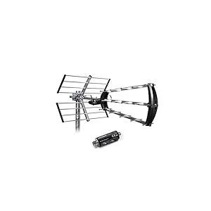 METRONIC 415054 Antenne d'Extérieur Trinappe 26 DB - Filtre 5G 694 MHz, Récéption TV TNT Signaux DVB-T / T2 - Montage Toit ou Combles - Compatible 4K UHD - Gris