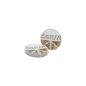 CreaTable, 21568, Série Assiette à Pizza Set TOUT CE DONT VOUS AVEZ BESOIN, ensemble de vaisselle 6 pièces, assiettes à pizza en porcelaine.